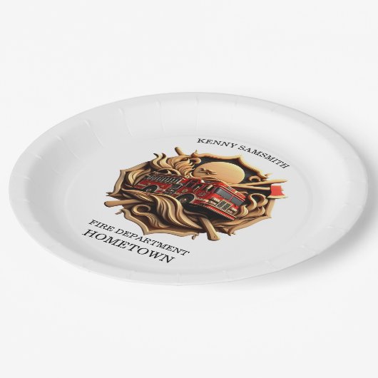 勇気と献身的な消防署 ペーパープレート (アングル)