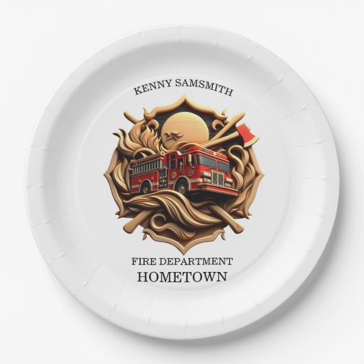 勇気と献身的な消防署 ペーパープレート (正面)