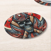 勇気と防火のシンボル ラウンドペーパーコースター (アングル)