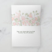 勇気のためのピンクの漫画フローラ カード (内部)