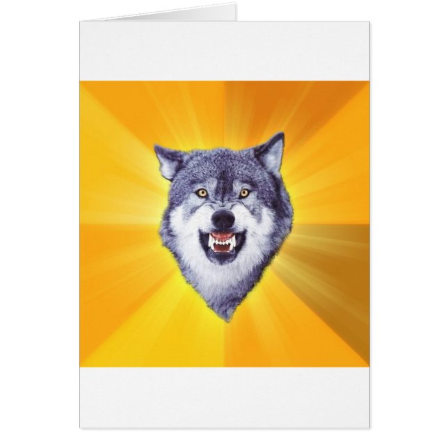 勇気のオオカミのアドバイスの動物のインターネットのミーム (正面)