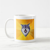 勇気のオオカミのアドバイス動物のミーム コーヒーマグカップ (左)