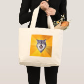 勇気のオオカミ ラージトートバッグ (正面(商品))
