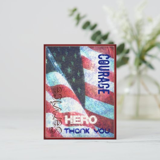 勇気のヒーロー・感謝を込めて 退役軍人記念日ポストカード ポストカード (スタンド正面)