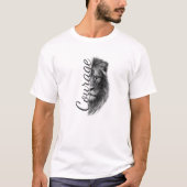 勇気のライオン アーティスティック ミニマルTシャツ - Tシャツ (正面)