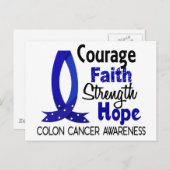 勇気の信仰の強さホープ結腸がん ポストカード (正面/裏面)