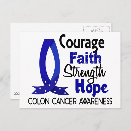 勇気の信仰の強さホープ結腸がん ポストカード (正面/裏面)