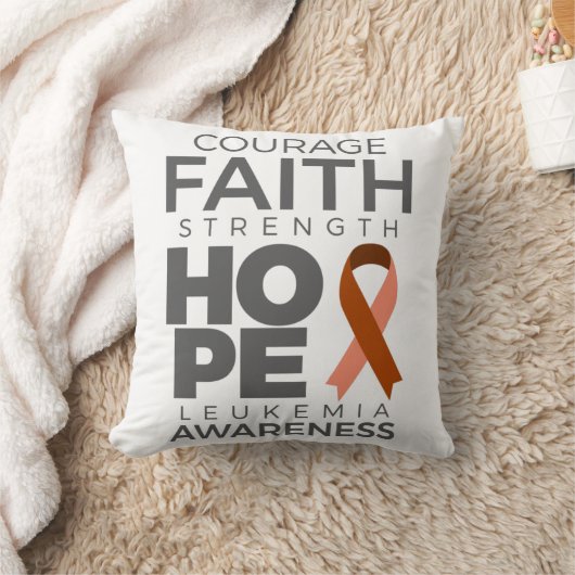 勇気の信仰の強さ希望の白血病認識度 クッション (ブランケット)