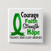 勇気の信頼の強さの希望の外傷性の脳損傷 缶バッジ (正面)
