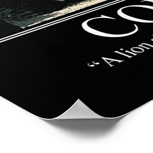 勇気の大きな光沢のポスター – ライオやる気を起こさせるン(L) ポスター (角)