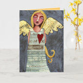 勇気の天使 – 全大事な行事グリーティングカード カード (黄色い花)