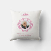 勇気の女王の乳がんピンクの写真名 クッション (裏面)