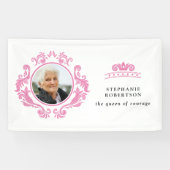 勇気の女王の乳がんピンクの写真名 横断幕 (横)