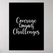 勇気の征服 – ジムハッスルの成功やる気を起こさせる ポスター (正面)