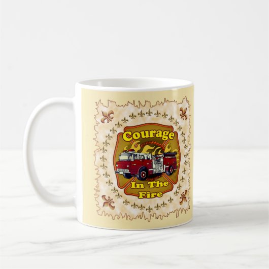 勇気の消防車消防士マグカップ コーヒーマグカップ (左)