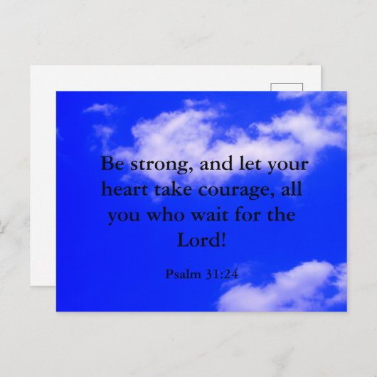 勇気の聖書の一節 青空 白い雲 ポストカード (正面/裏面)
