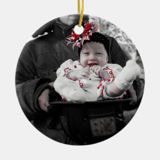 勇気はすべてのサイズ入って来ます セラミックオーナメント (正面)