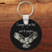 勇気はフクロウと祈りの言葉を言う キーホルダー (正面)