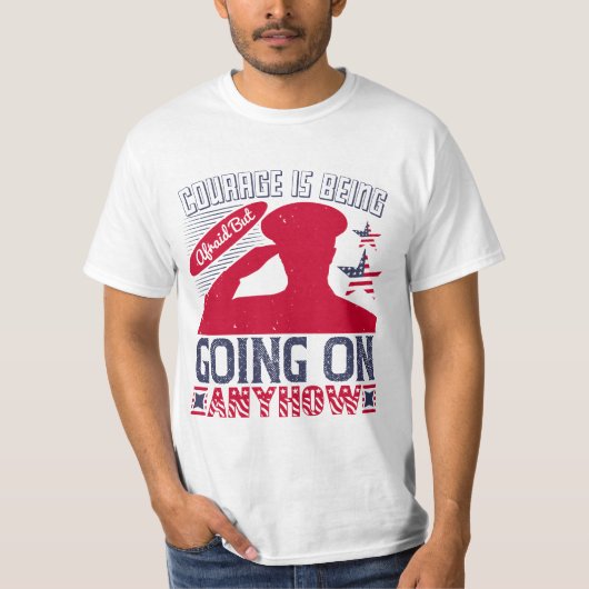 勇気は恐れるが、とにかく続く Tシャツ (正面)