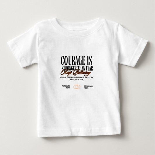 勇気は恐怖より強い ベビーTシャツ (正面)