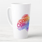 勇気は挑戦を勝ち取る。 カフェラテマグ (左アングル)