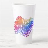 勇気は挑戦を勝ち取る。 カフェラテマグ (正面)