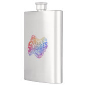 勇気は挑戦を勝ち取る。 フラスク (左)