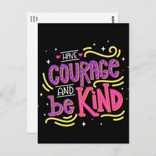 勇気は親切にハローやる気を起こさせるアンチいじめ ポストカード (正面/裏面)