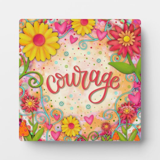 勇気やる気を起こさせるかわいらしフローラ フォトプラーク (正面)