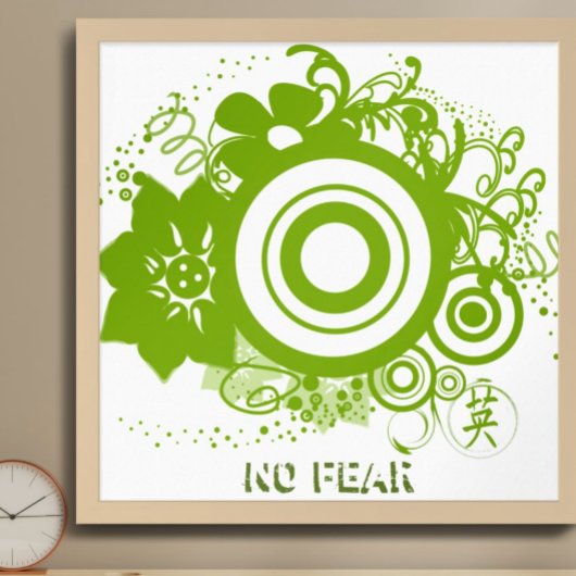 勇気を出す漢字花輪 ポスター