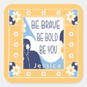 勇気を出せはっきりしたよ感動的やる気を起こさせる スクエアシール (正面)