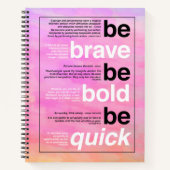 勇気を出せ。あはっきりしたれ。早く行け。やる気を起こさせる引用文 ノートブック (正面)