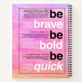 勇気を出せ。あはっきりしたれ。早く行け。やる気を起こさせる引用文 ノートブック (裏面)