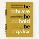 勇気を出せ。あはっきりしたれ。早く行け。やる気を起こさせる引用文 ノートブック (正面)