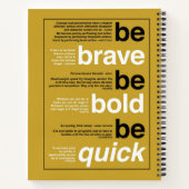 勇気を出せ。あはっきりしたれ。早く行け。やる気を起こさせる引用文 ノートブック (裏面)