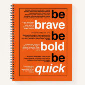 勇気を出せ。あはっきりしたれ。早く行け。やる気を起こさせる引用文 ノートブック (正面)