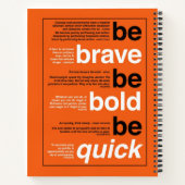 勇気を出せ。あはっきりしたれ。早く行け。やる気を起こさせる引用文 ノートブック (裏面)