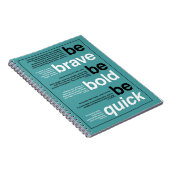 勇気を出せ。あはっきりしたれ。早く行け。やる気を起こさせる引用文 ノートブック (右側)