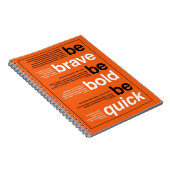 勇気を出せ。あはっきりしたれ。早く行け。やる気を起こさせる引用文 ノートブック (右側)