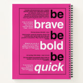 勇気を出せ。あはっきりしたれ。早く行け。やる気を起こさせる引用文 ノートブック (裏面)