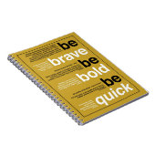 勇気を出せ。あはっきりしたれ。早く行け。やる気を起こさせる引用文 ノートブック (右側)