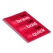 勇気を出せ。あはっきりしたれ。早く行け。やる気を起こさせる引用文 ノートブック (右側)