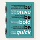 勇気を出せ。あはっきりしたれ。早く行け。やる気を起こさせる引用文 ノートブック (正面)