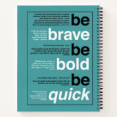 勇気を出せ。あはっきりしたれ。早く行け。やる気を起こさせる引用文 ノートブック (裏面)