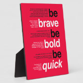 勇気を出せ。あはっきりしたれ。早く行け。やる気を起こさせる引用文 フォトプラーク (側面)