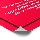 勇気を出せ。あはっきりしたれ。早く行け。やる気を起こさせる引用文 ポスター (角)