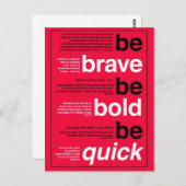 勇気を出せ。あはっきりしたれ。早く行け。やる気を起こさせる引用文 ポストカード (正面/裏面)