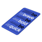 勇気を出せ。あはっきりしたれ。早く行け。やる気を起こさせる引用文 マグネット (左側)