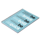 勇気を出せ。あはっきりしたれ。早く行け。カスタム色引用文 ノートブック (左側)