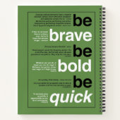 勇気を出せ。あはっきりしたれ。早く行け。色の選択 ノートブック (裏面)